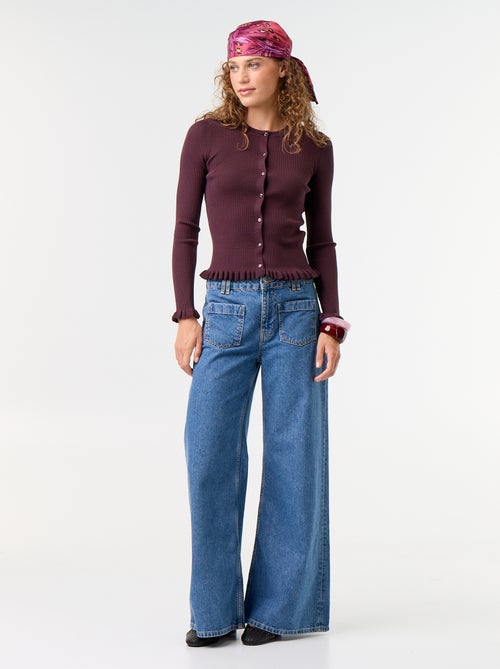 Effen geribbeld vest met ruchesafwerkingen - Kiabi Effen geribbeld vest met ruchesafwerkingen - Kiabi