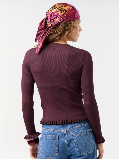 Effen geribbeld vest met ruchesafwerkingen - Kiabi Effen geribbeld vest met ruchesafwerkingen - Kiabi