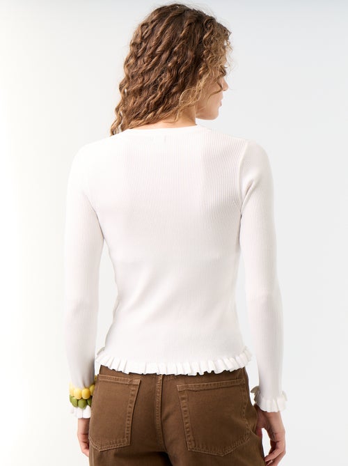 Effen geribbeld vest met ruchesafwerkingen - Kiabi Effen geribbeld vest met ruchesafwerkingen - Kiabi