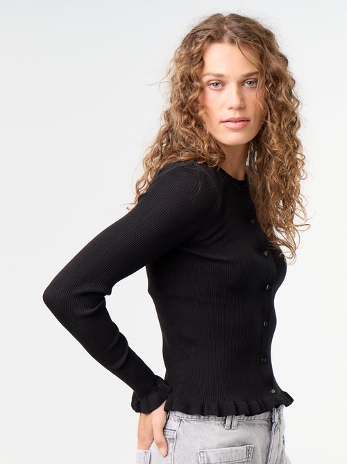 Effen geribbeld vest met ruchesafwerkingen - Kiabi Effen geribbeld vest met ruchesafwerkingen - Kiabi