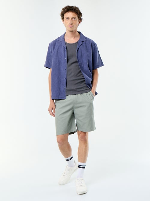 Effen geribd mouwloos shirt - Kiabi