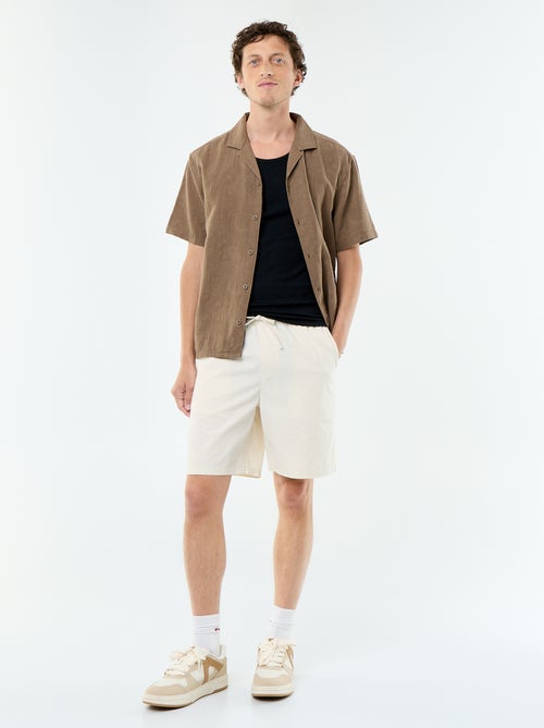 Effen geribd mouwloos shirt - Kiabi