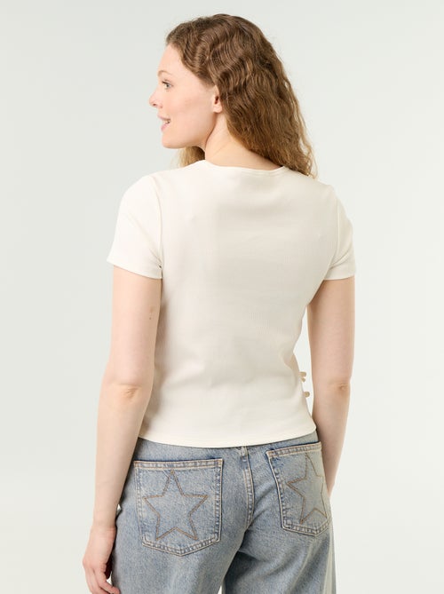 Effen geribd T-shirt - Kiabi