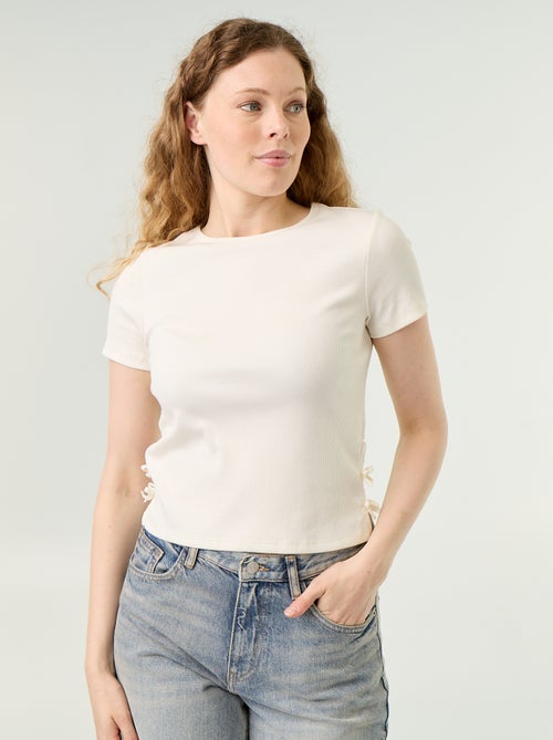 Effen geribd T-shirt - Kiabi