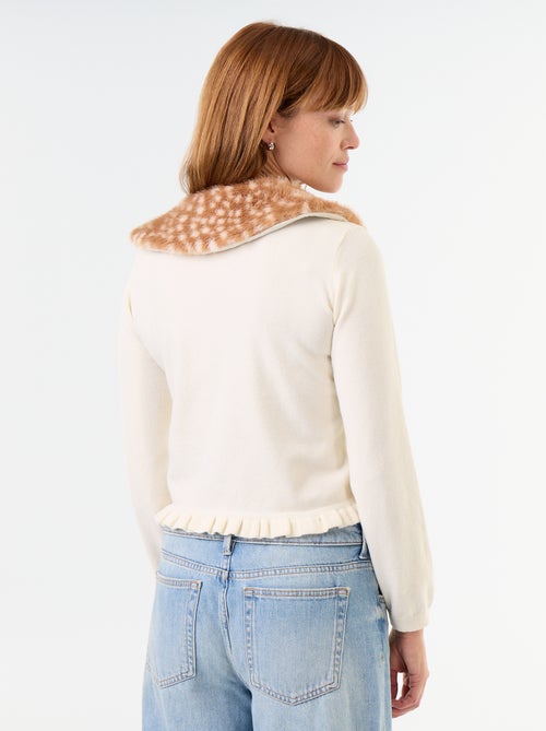 Effen gilet met kraag van imitatiebont - Kiabi