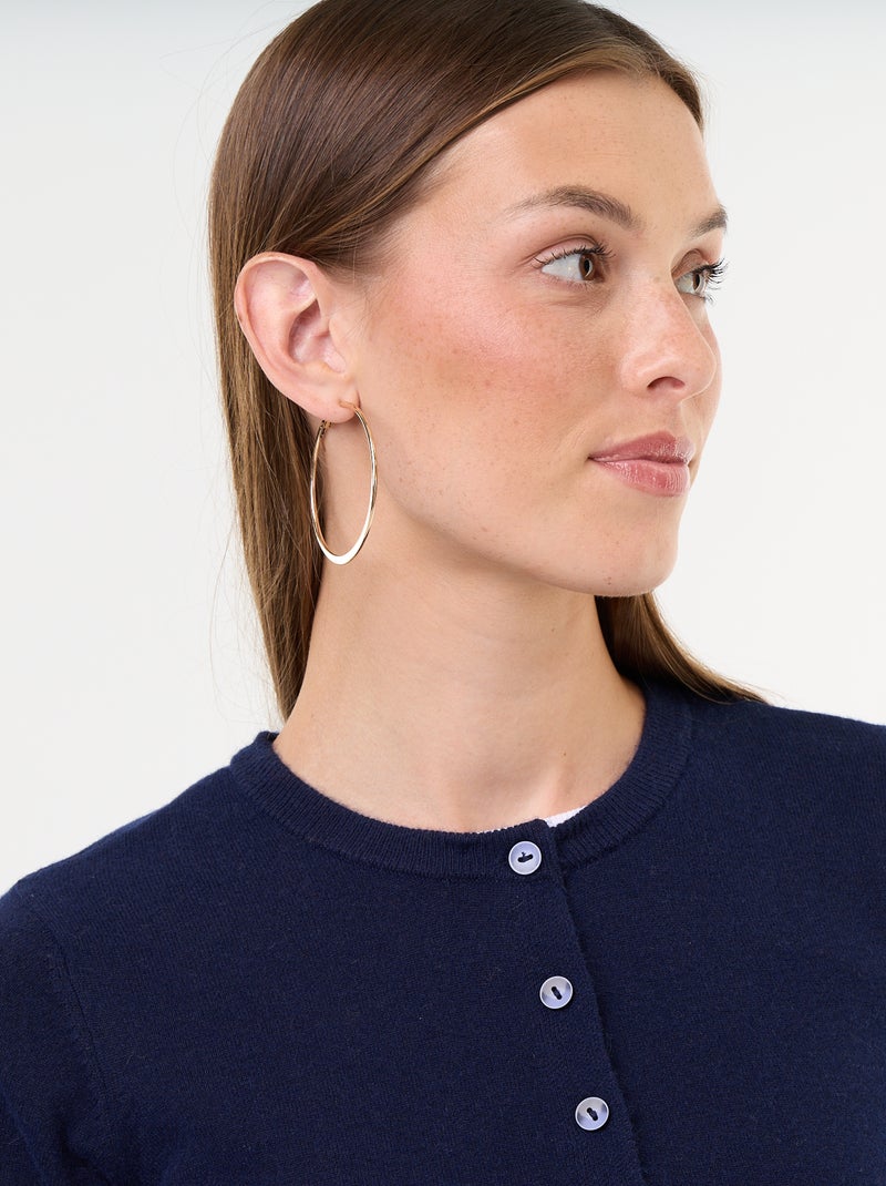 Effen gilet met kraag van imitatiebont Blauw - Kiabi