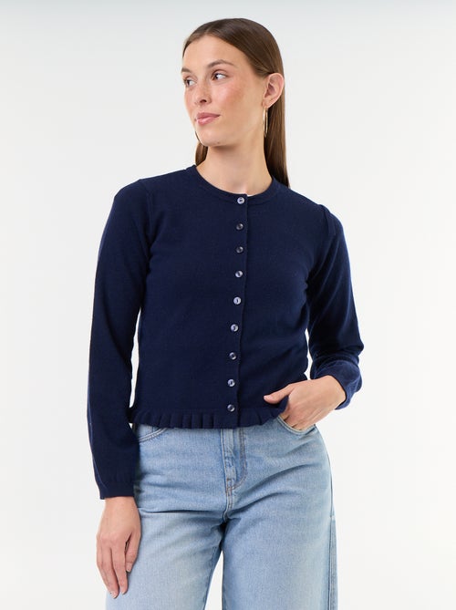 Effen gilet met kraag van imitatiebont - Kiabi
