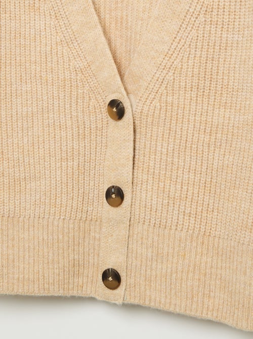 Effen grofgebreid vest, gemakkelijk aan te trekken - Kiabi
