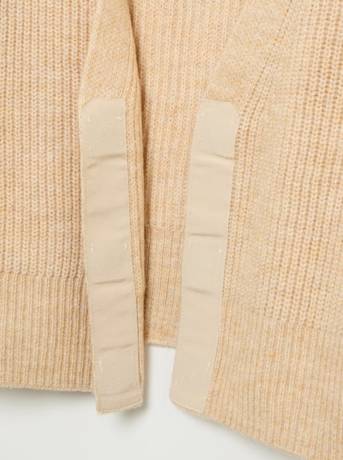 Effen grofgebreid vest, gemakkelijk aan te trekken - Kiabi