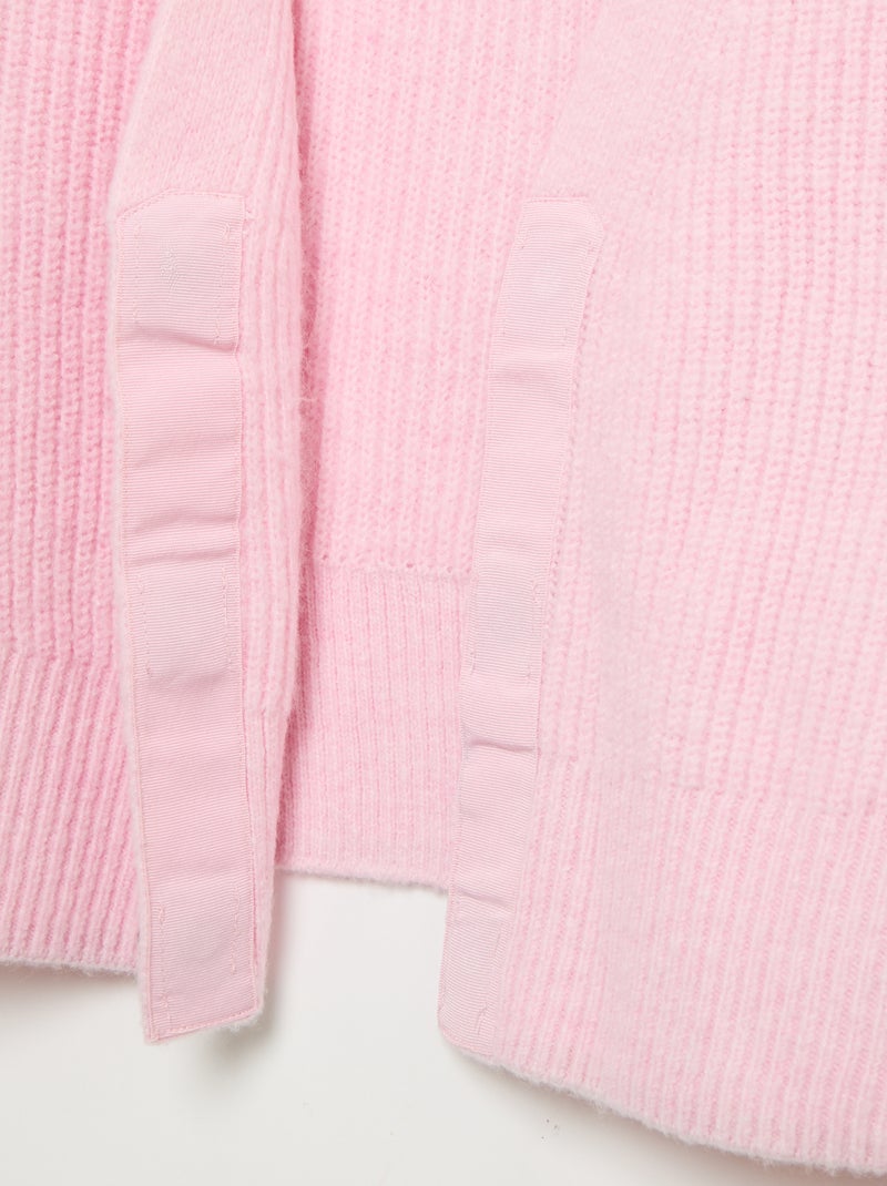 Effen grofgebreid vest, gemakkelijk aan te trekken Rose - Kiabi