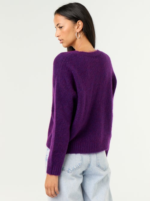 Effen grofgebreid vest met knopen - Kiabi Effen grofgebreid vest met knopen - Kiabi