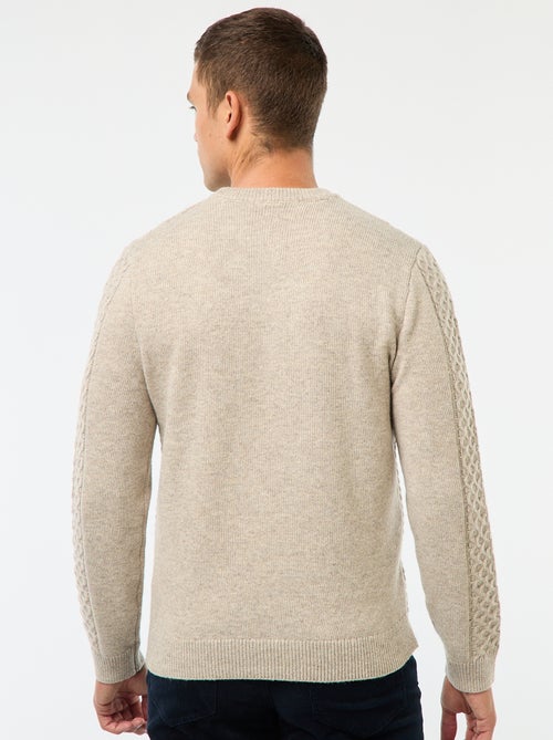 Effen grofgebreide kabeltrui - Kiabi