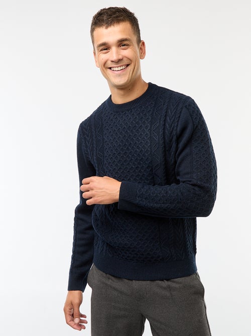 Effen grofgebreide kabeltrui - Kiabi