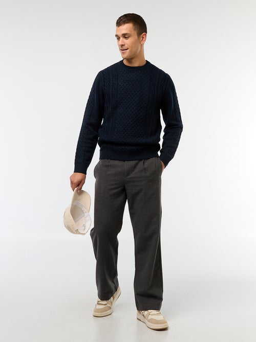 Effen grofgebreide kabeltrui - Kiabi