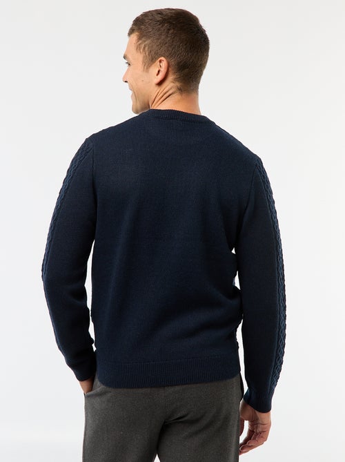 Effen grofgebreide kabeltrui - Kiabi