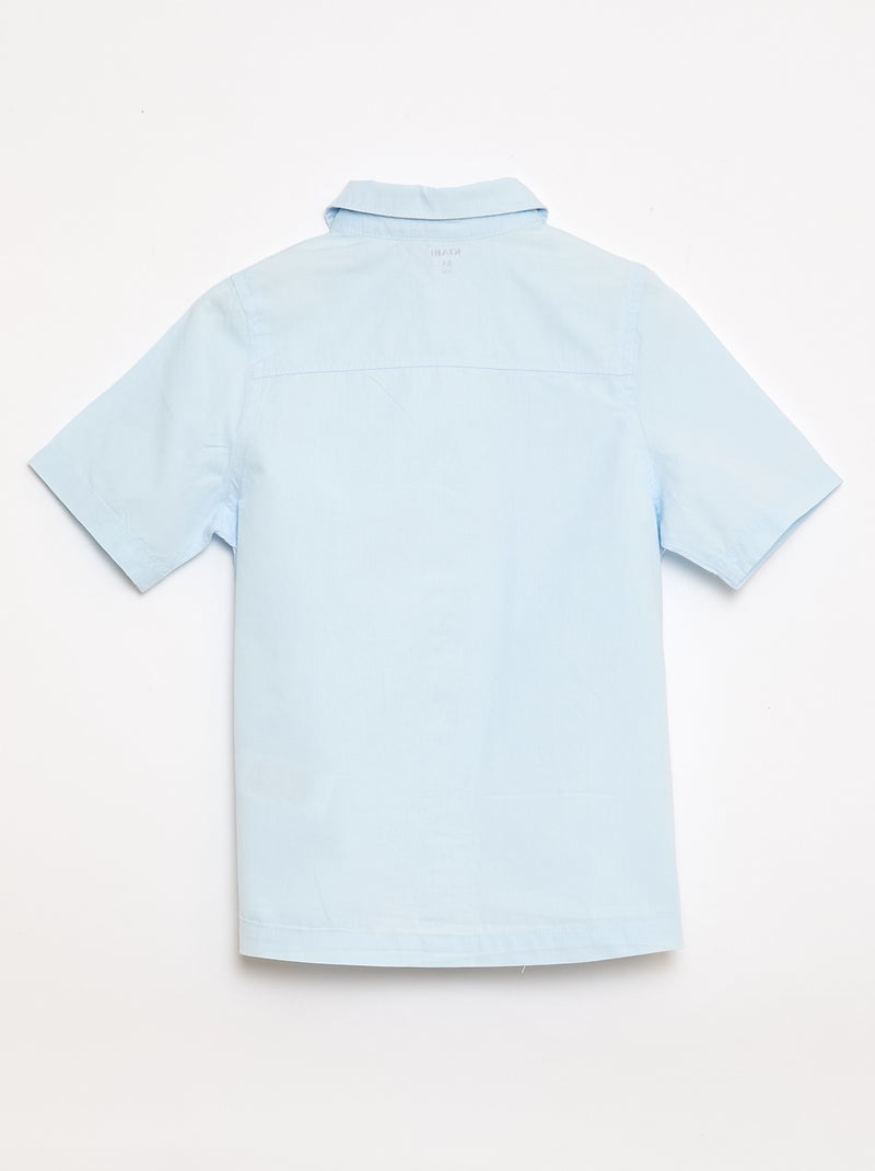 Effen hemd met korte mouwen Blauw - Kiabi