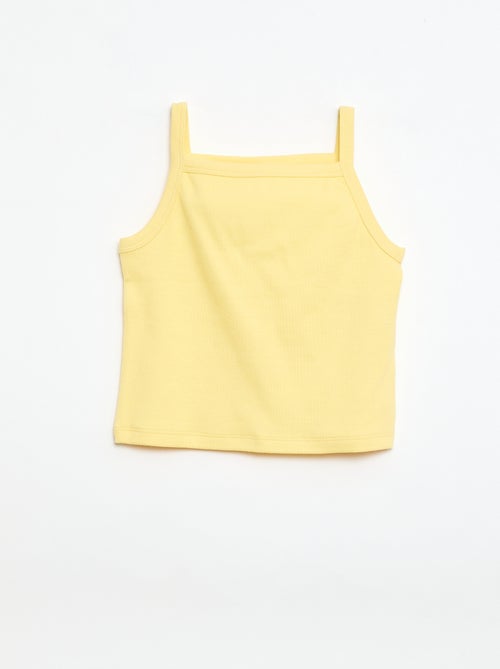 Effen hemdje met dunne ribstof bandjes - Kiabi