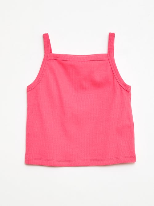 Effen hemdje met dunne ribstof bandjes - Kiabi