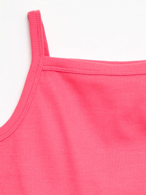 Effen hemdje met dunne ribstof bandjes - Kiabi