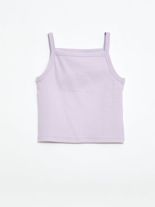 Effen hemdje met dunne ribstof bandjes - Kiabi