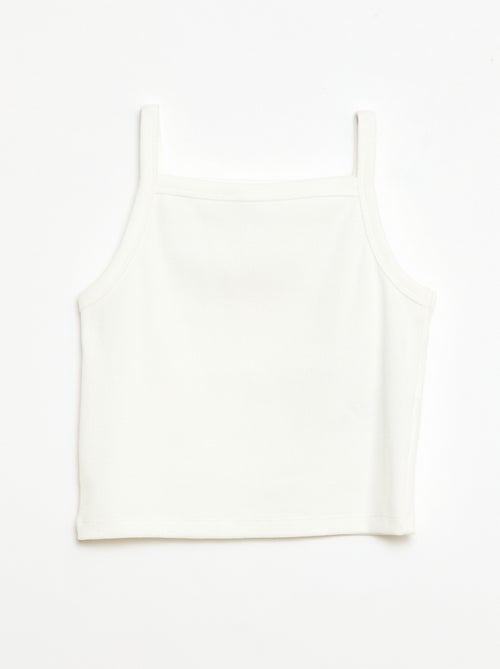 Effen hemdje met dunne ribstof bandjes - Kiabi