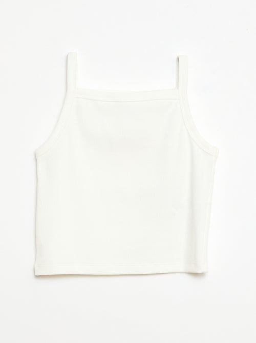 Effen hemdje met dunne ribstof bandjes - Kiabi