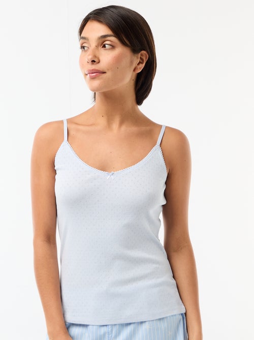 Effen hemdje met dunne verstelbare bandjes van katoen - Kiabi