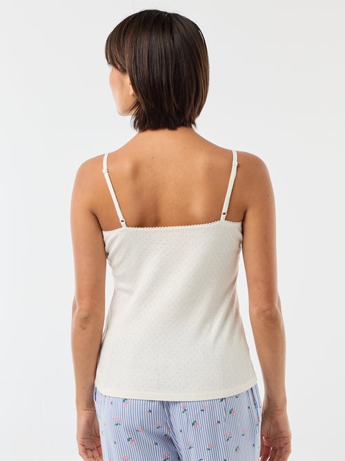 Effen hemdje met dunne verstelbare bandjes van katoen - Kiabi