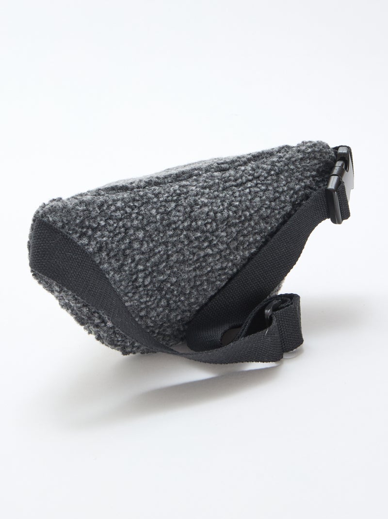 Effen heuptas met schapenvachteffect 27x15 cm grijs - Kiabi