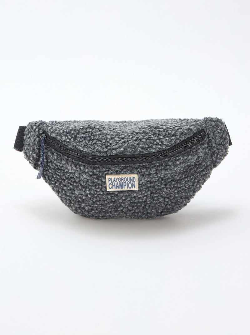 Effen heuptas met schapenvachteffect 27x15 cm grijs - Kiabi