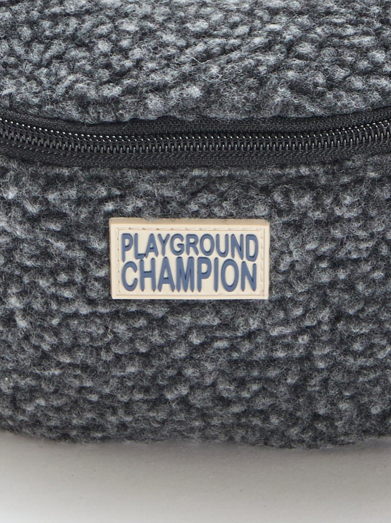 Effen heuptas met schapenvachteffect 27x15 cm grijs - Kiabi