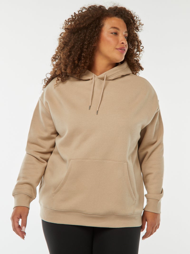 Effen hoodie Biege - Kiabi