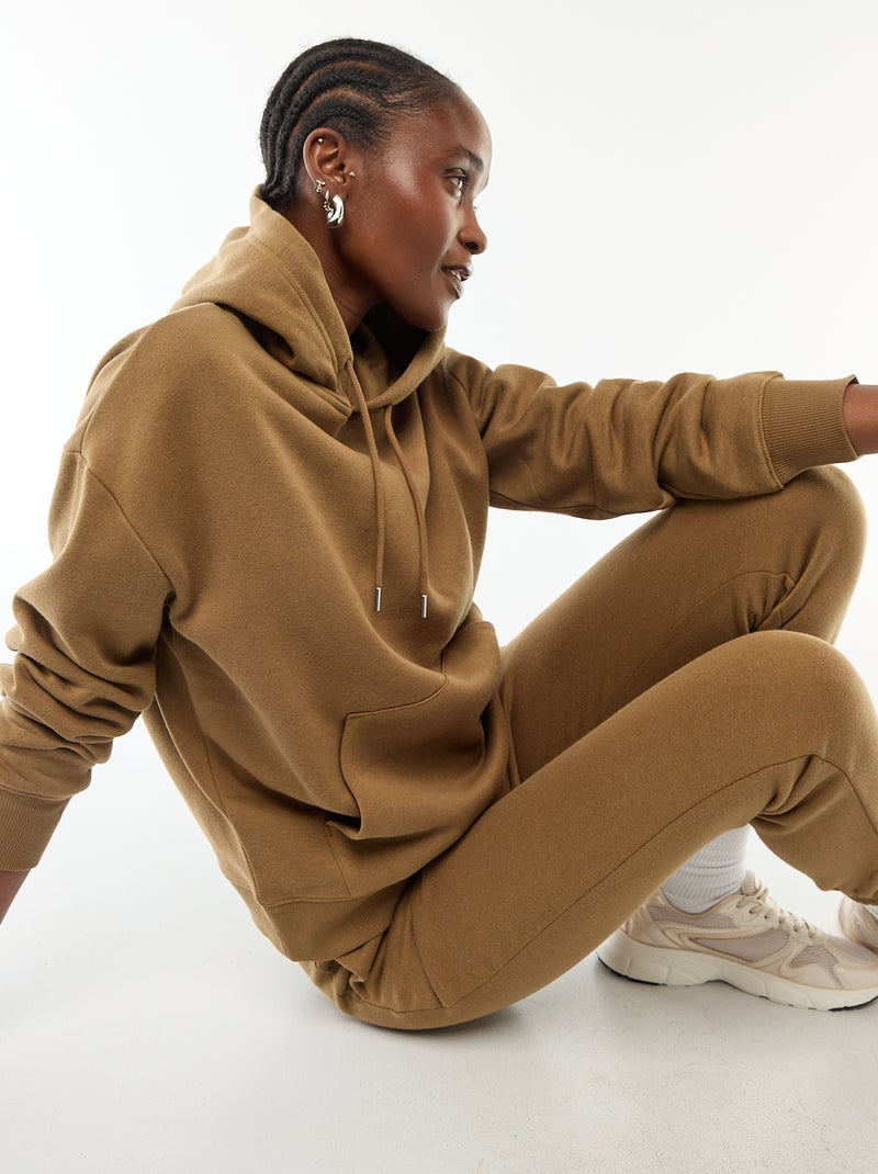 Effen hoodie Bruin - Kiabi
