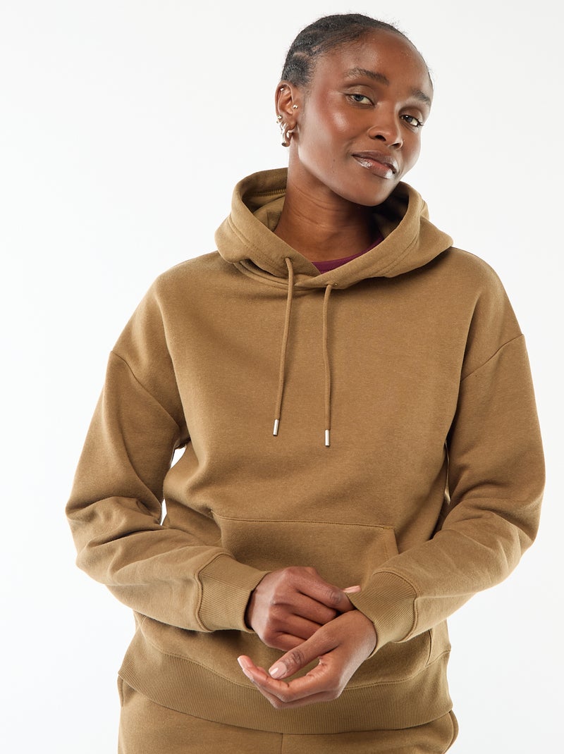 Effen hoodie Bruin - Kiabi