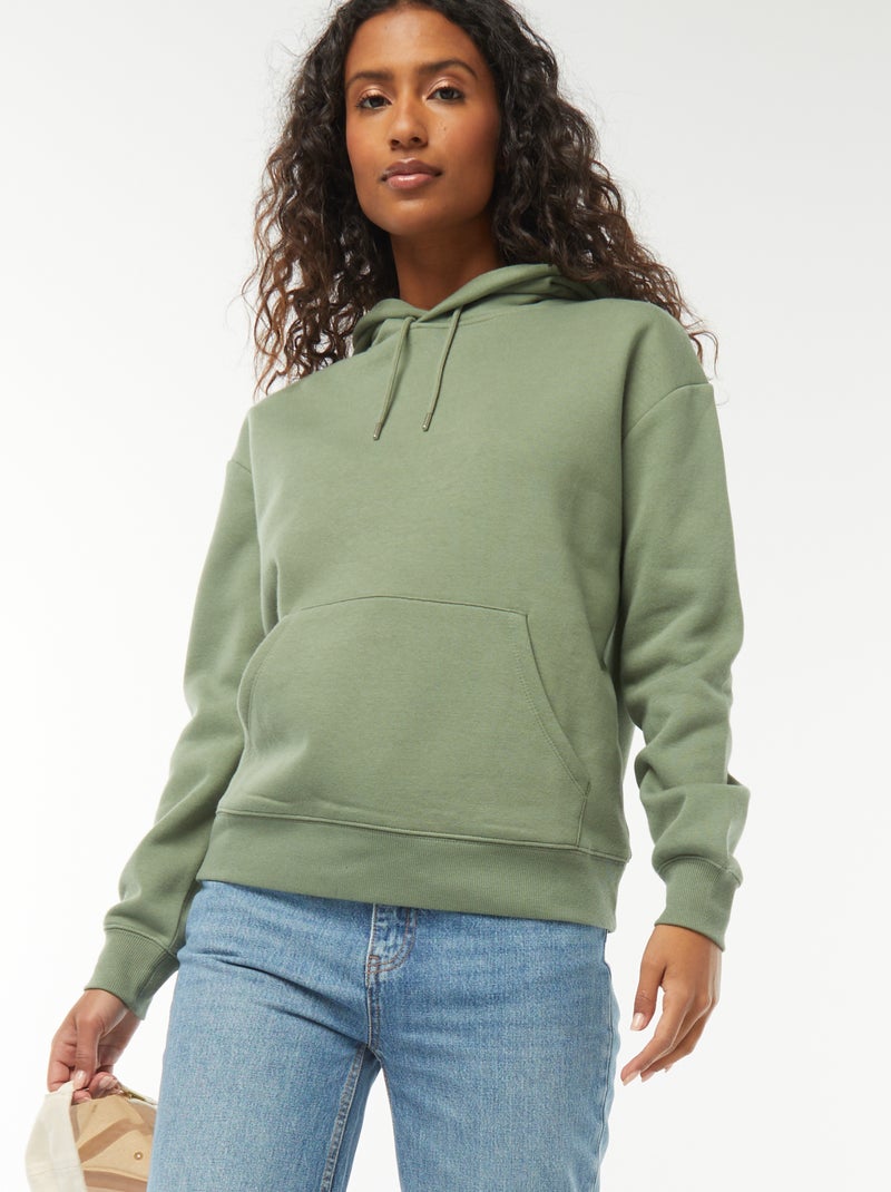 Effen hoodie Groen - Kiabi
