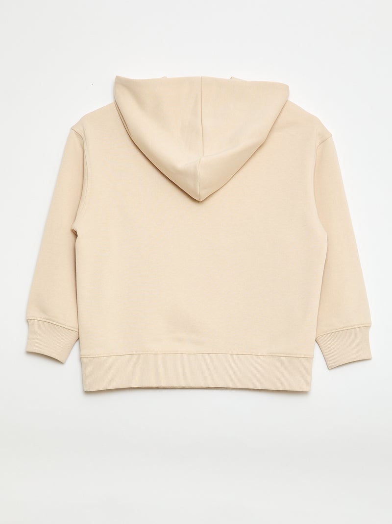 Effen hoodie met kangoeroezak Biege - Kiabi