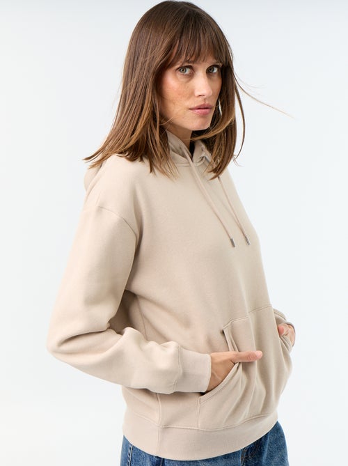 Effen hoodie met kangoeroezak - Kiabi