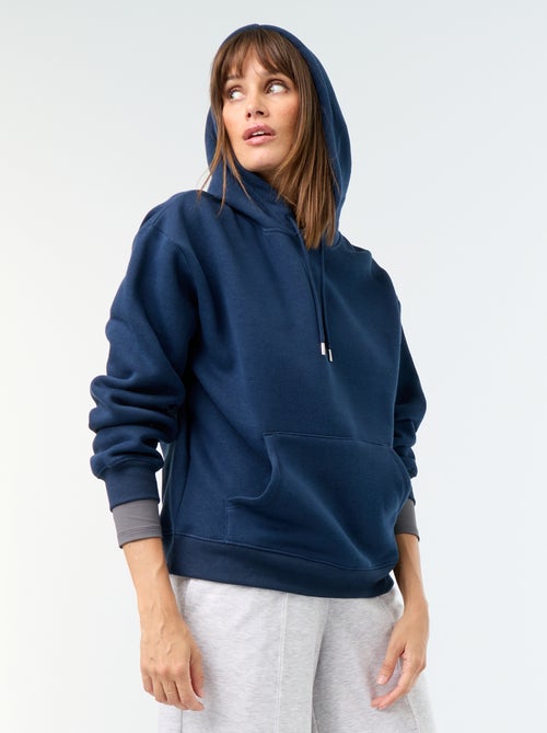Effen hoodie met kangoeroezak - Kiabi