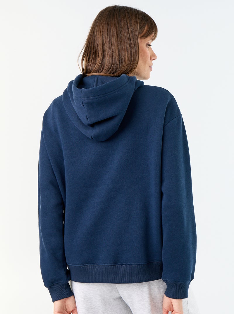Effen hoodie met kangoeroezak Blauw - Kiabi