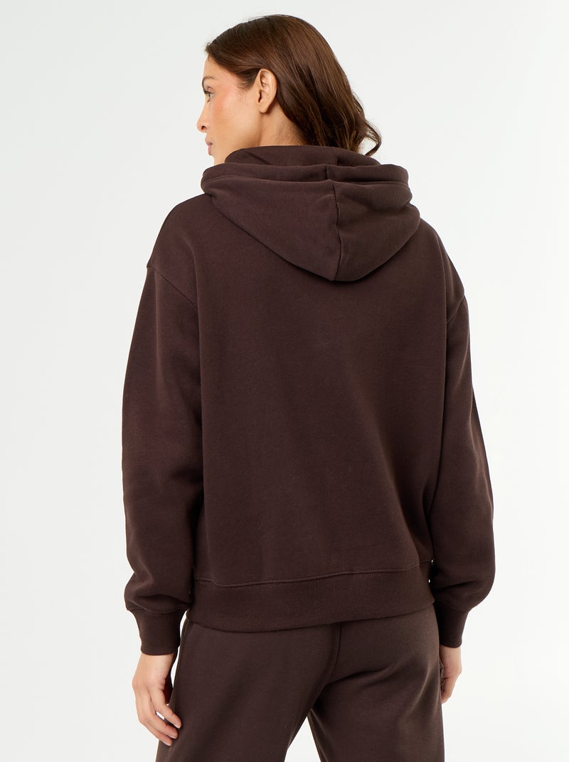 Effen hoodie met kangoeroezak Bruin - Kiabi