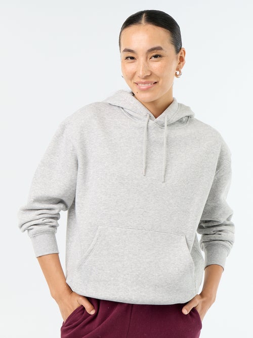 Effen hoodie met kangoeroezak - Kiabi
