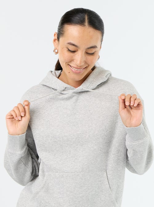 Effen hoodie met kangoeroezak - Kiabi