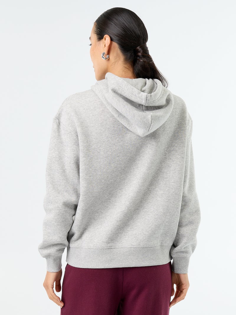 Effen hoodie met kangoeroezak Grijs - Kiabi