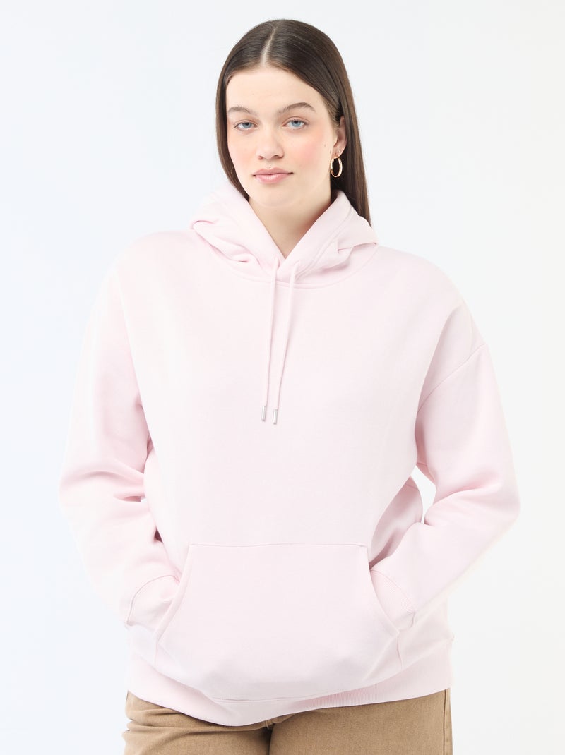 Effen hoodie met kangoeroezak Rose - Kiabi
