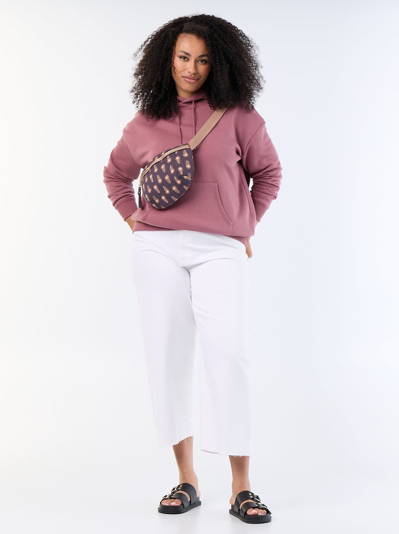 Effen hoodie met kangoeroezak Rose - Kiabi
