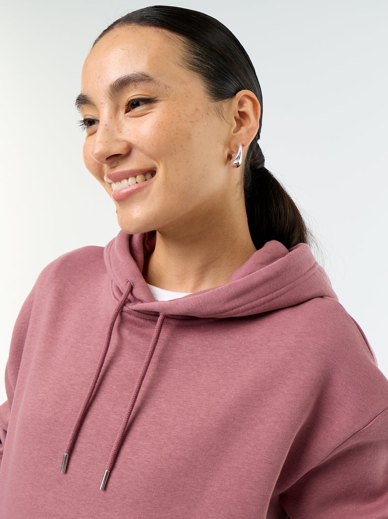 Effen hoodie met kangoeroezak Rose - Kiabi
