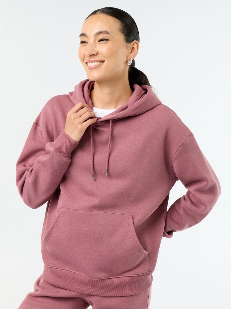 Effen hoodie met kangoeroezak Rose - Kiabi