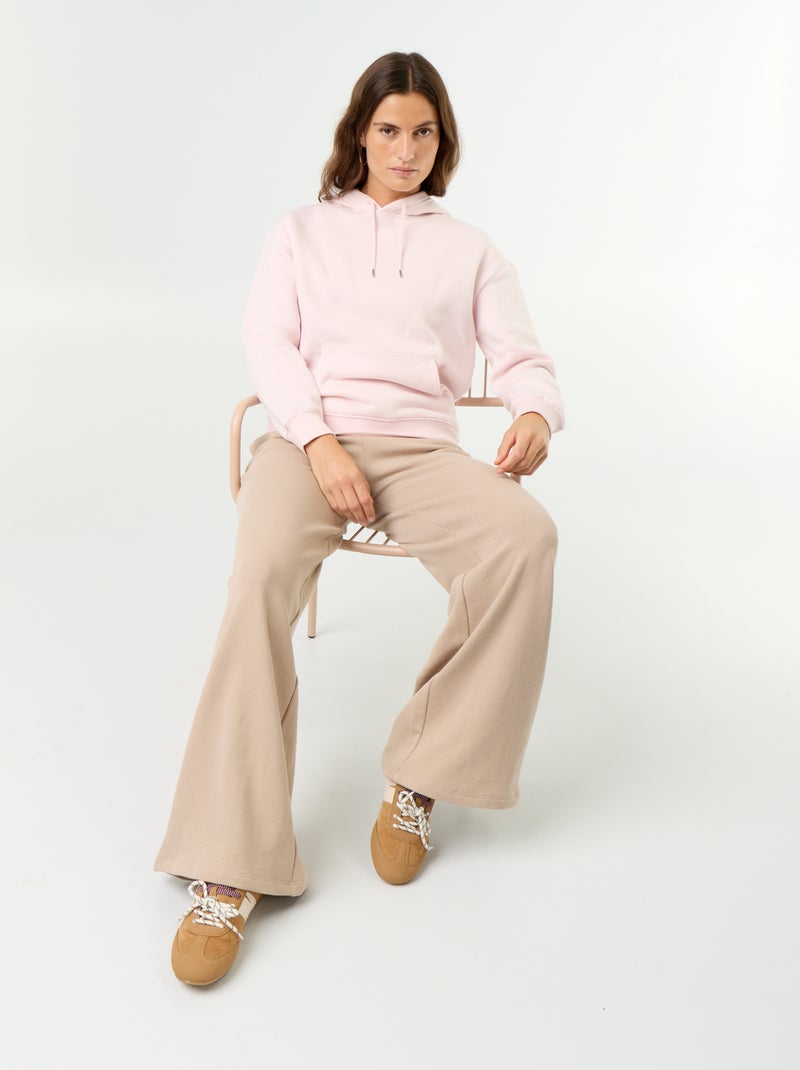 Effen hoodie met kangoeroezak Rose - Kiabi