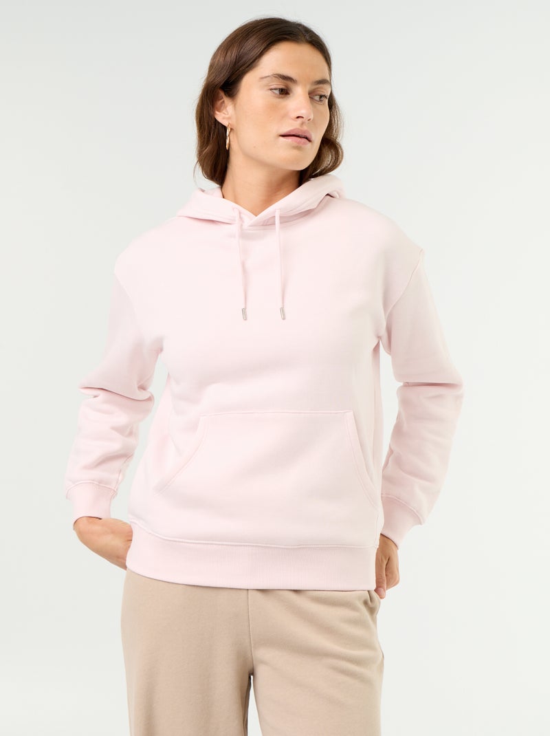 Effen hoodie met kangoeroezak Rose - Kiabi
