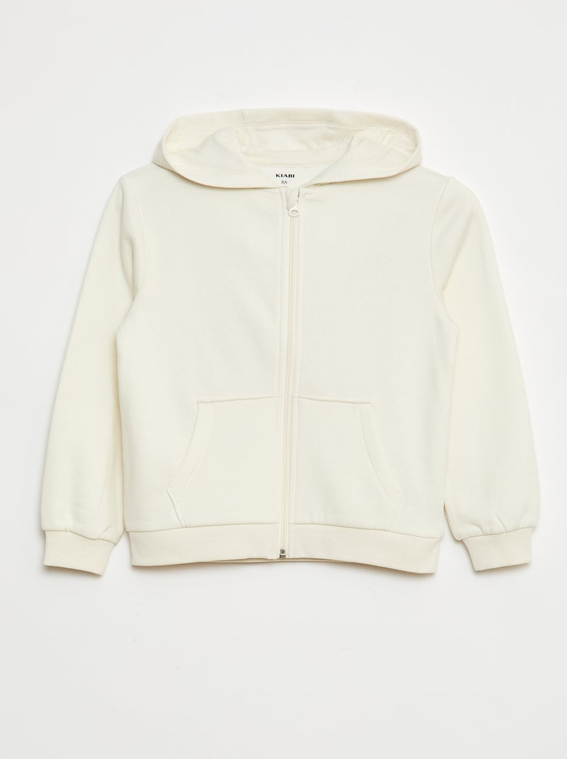 Effen hoodie met rits Biege - Kiabi
